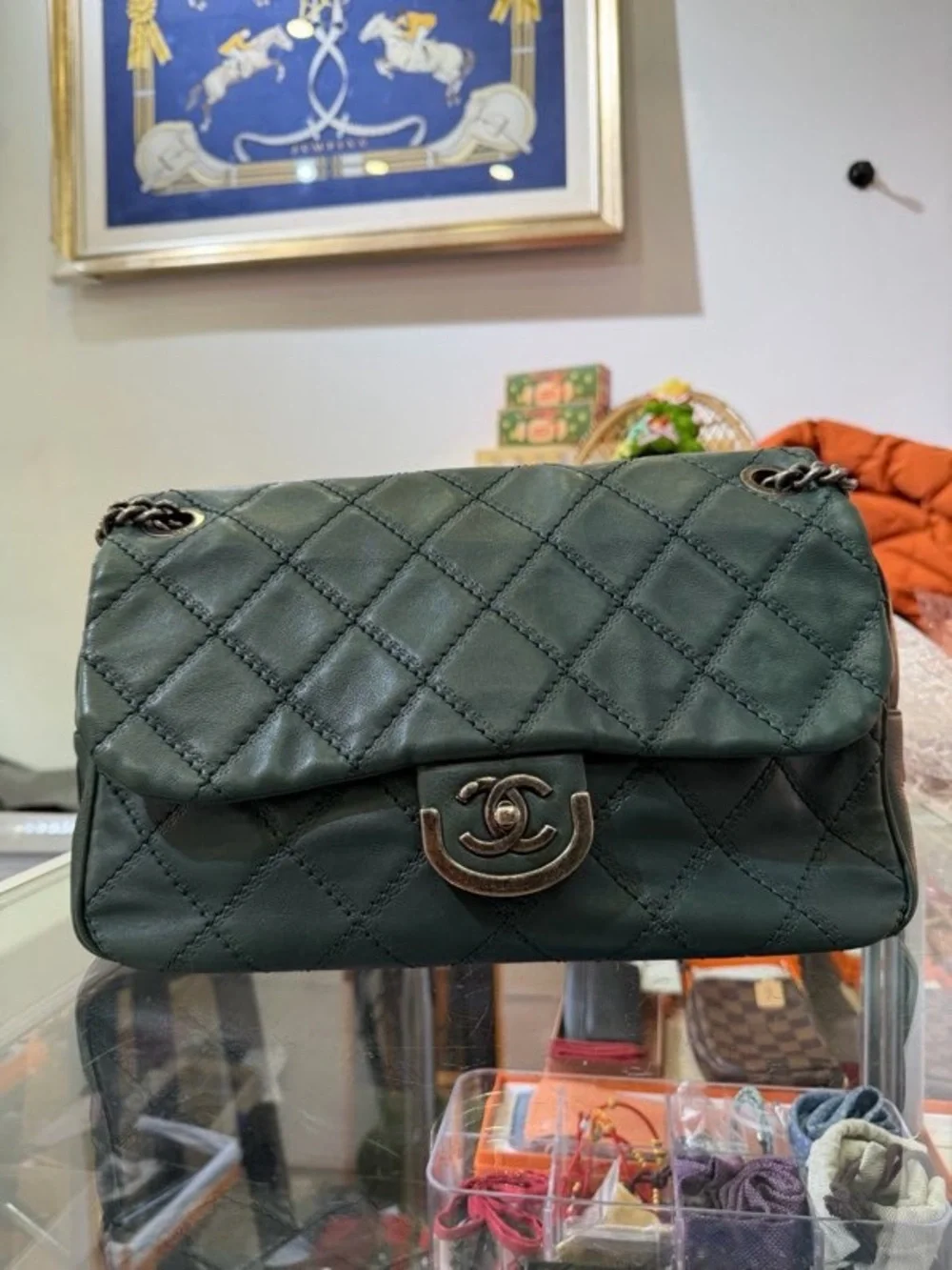 CHANEL quilted leather